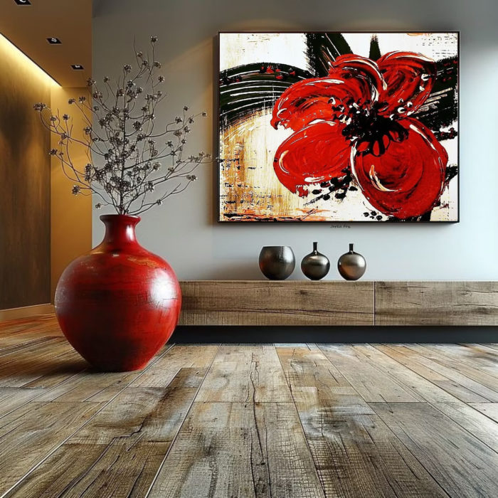 RED GLORY
140x110cm
Sila kvetu v plnom rozkvete — odvážna, vášnivá a plná života.
Vnáša do priestoru energiu ženskosti, hĺbky a jemného luxusu.