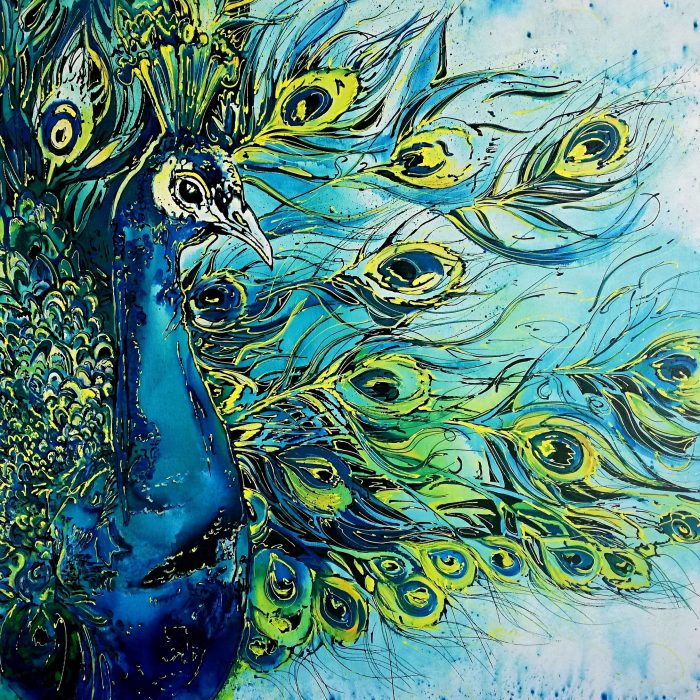 PEACOCK BEAUTY
110x110cm
Krása, ktorá sa neskrýva — žiari, keď si dovolíme byť samy sebou v celej svojej jedinečnosti.
Ako páv rozprestierajúci svoje farby, aj my sa stávame svojou pravou podstatou vo chvíli, keď si dovolíme naplno žiariť vlastným svetlom.