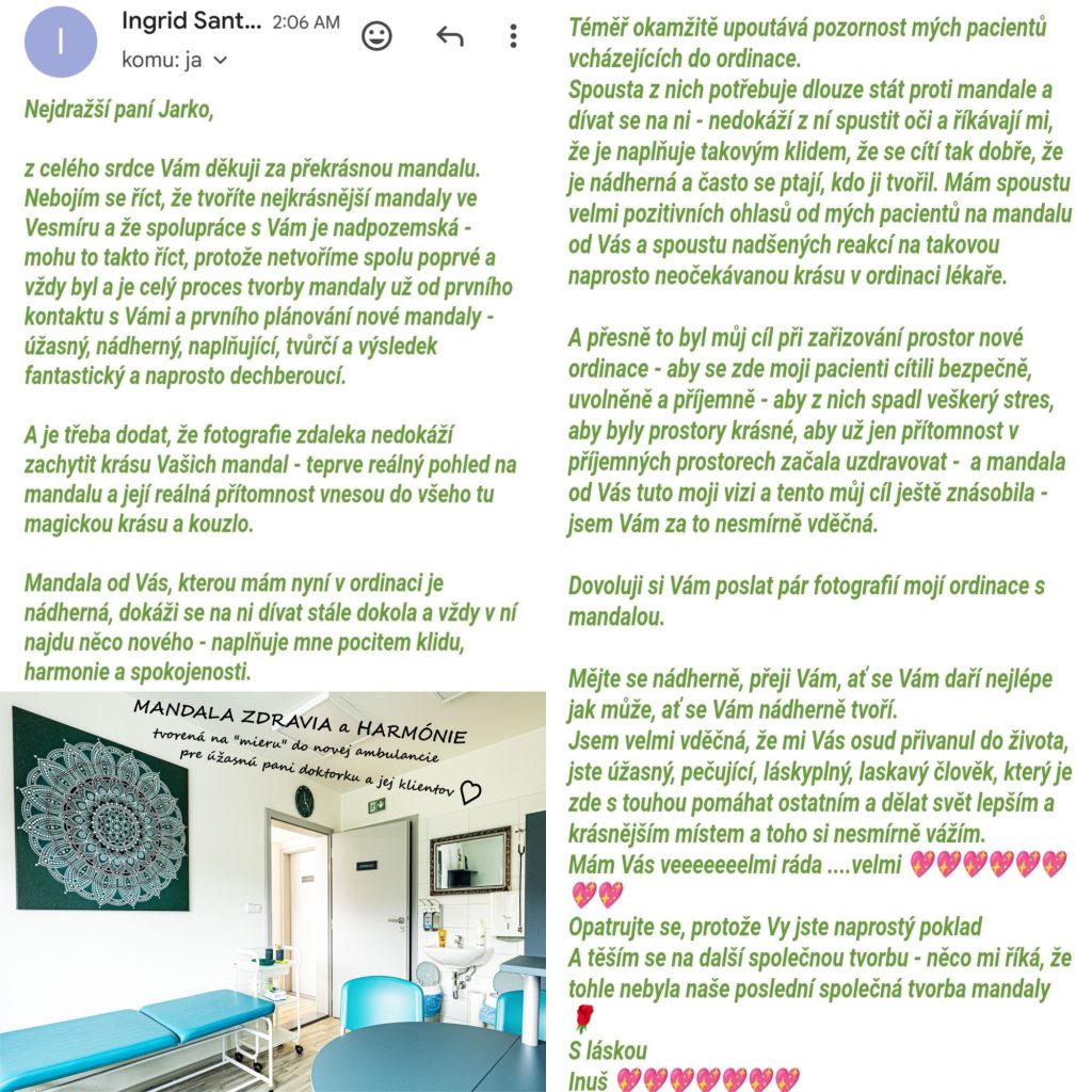 Mandala zdravia a dokonalej harmónie tvorená na mieru do zdravotného centra/kliniky/ambulancie lekára
