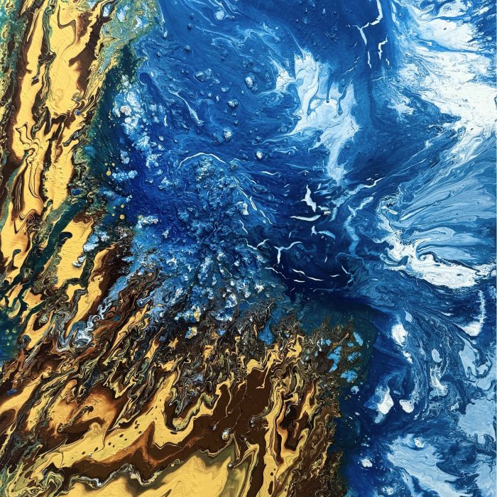 OCEAN ENERGY 90x130cm
Energia oceánu v pohybe – pokoj aj sila v jednom okamihu.
Vnáša do priestoru hĺbku, tok a prirodzenú harmóniu. 
