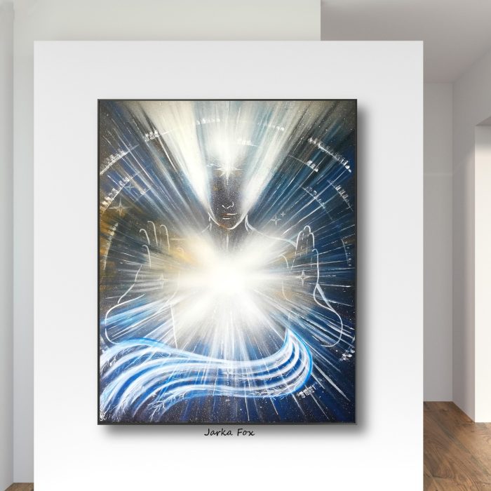 STAY in LIGHT
100x130cm
Zostaňme vo svetle — tam, kde sa naša viera, energia a vnútorná sila spájajú.
Práve odtiaľ tvoríme svoje životy… vedome, cez to, čo cítime, čomu veríme a čomu dávame pozornosť.