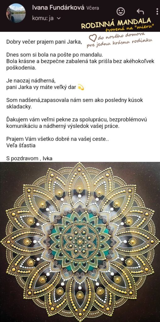 Recenzia- spätná väzba od klientky 