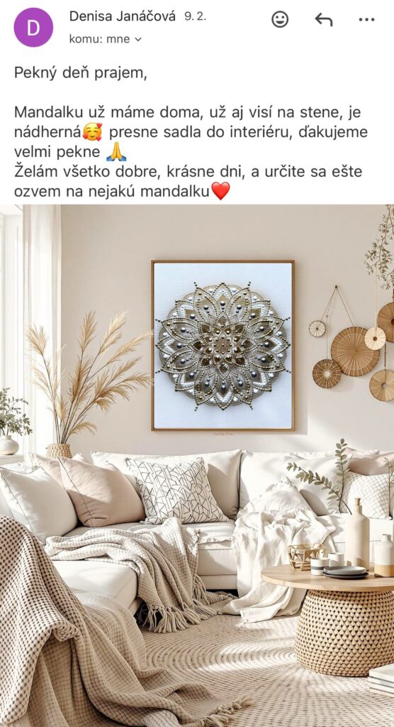 Poďakovanie a spätná väzba od klientky