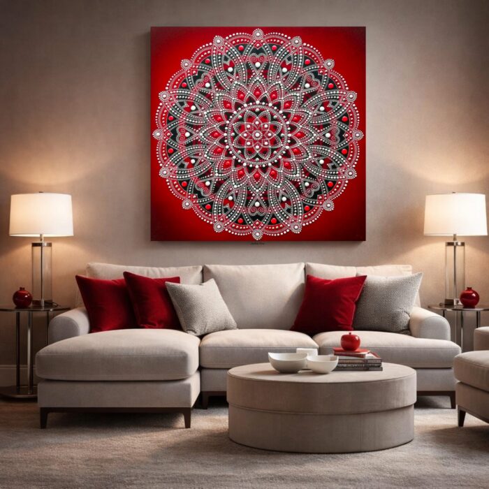 MANDALA LÁSKY, POZITÍVNEJ ENERGIE a RADOSTI zo ŽIVOTA, energetický obraz tvorený na "mieru" do vybraného priestoru domova