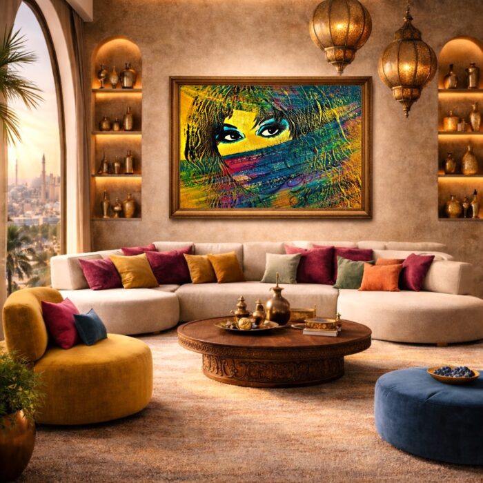 VEIL OF ETERNITY
150x110cm
Za závojom ticha sa ukrýva poznanie, ktoré nepotrebuje slová.
Je to energia, ktorá nás vedie hlbšie… k pravde, ktorú cítime, aj keď ju nevidíme.
