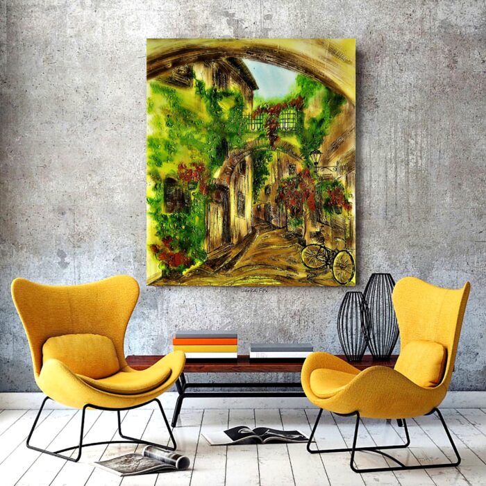 WHISPERS OF LOVE
100x120cm
Sú momenty, ktoré zostávajú skryté — no nesú v sebe tú najsilnejšiu emóciu.
Láska tu nehovorí nahlas… len ticho šepká medzi dvoma dušami.